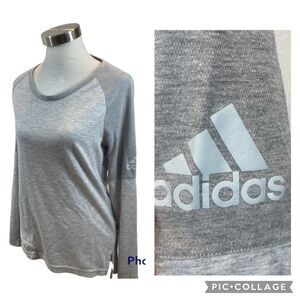 Ladies adidas Climalite Long‎ Sleeved Two Tone Grey Sweatshirt Size Medium